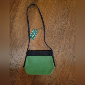 Jeanne Bouchever Vtg 80s Girls' Green and Navy Crossbody Bag